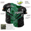 Custom Graffiti Pattern White Black-Kelly Green 3D Scratch Authentic Baseball Jersey
