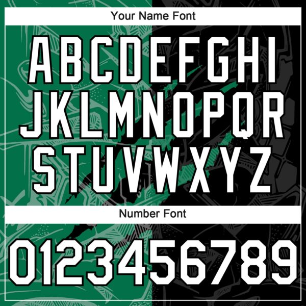 Custom Graffiti Pattern White Black-Kelly Green 3D Scratch Authentic Baseball Jersey