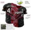 Custom Graffiti Pattern White Black-Crimson 3D Scratch Authentic Baseball Jersey