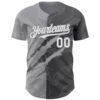 Custom Graffiti Pattern White Steel Gray-Gray 3D Scratch Authentic Baseball Jersey