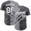 Custom Graffiti Pattern White Steel Gray-Gray 3D Scratch Authentic Baseball Jersey