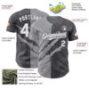 Custom Graffiti Pattern White Steel Gray-Gray 3D Scratch Authentic Baseball Jersey