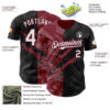 Custom Graffiti Pattern White Black-Crimson 3D Scratch Authentic Baseball Jersey