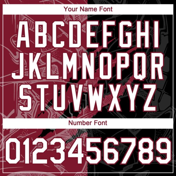 Custom Graffiti Pattern White Black-Crimson 3D Scratch Authentic Baseball Jersey