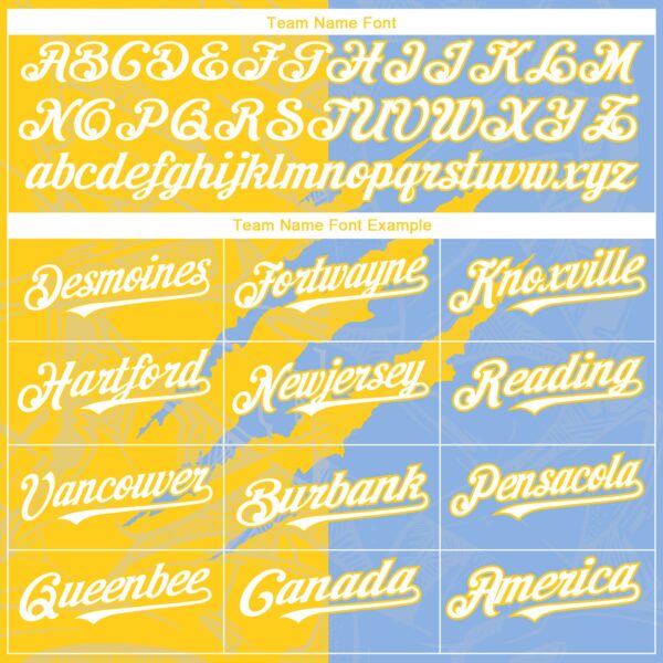 Custom Graffiti Pattern White Light Blue-Yellow 3D Scratch Authentic Baseball Jersey