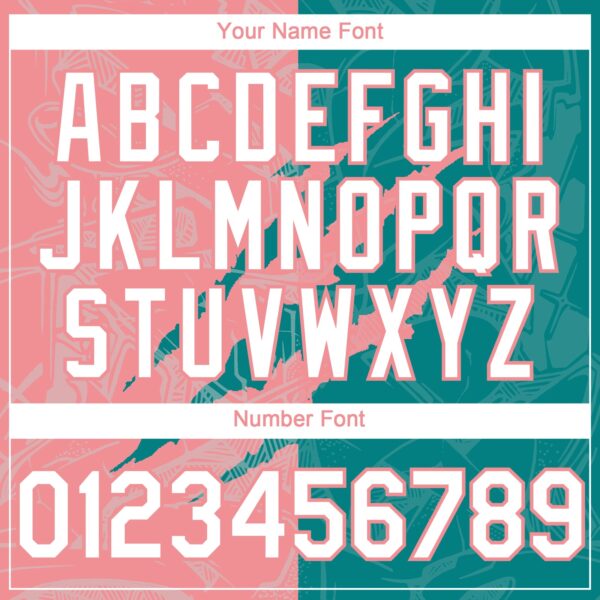 Custom Graffiti Pattern White Teal-Medium Pink 3D Scratch Authentic Baseball Jersey