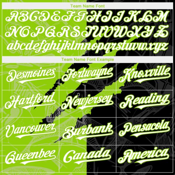 Custom Graffiti Pattern White Black-Neon Green 3D Scratch Authentic Baseball Jersey