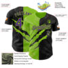 Custom Graffiti Pattern Purple Black-Neon Green 3D Scratch Authentic Baseball Jersey