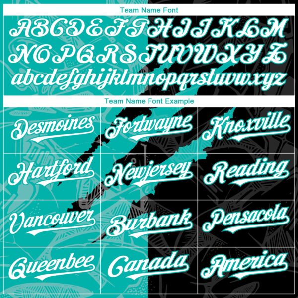 Custom Graffiti Pattern White Black-Aqua 3D Scratch Authentic Baseball Jersey