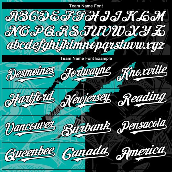 Custom Graffiti Pattern White Black-Aqua 3D Scratch Authentic Baseball Jersey