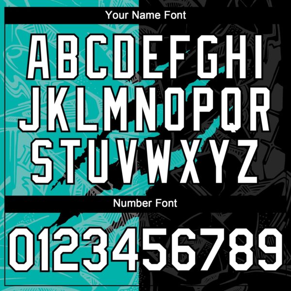 Custom Graffiti Pattern White Black-Aqua 3D Scratch Authentic Baseball Jersey