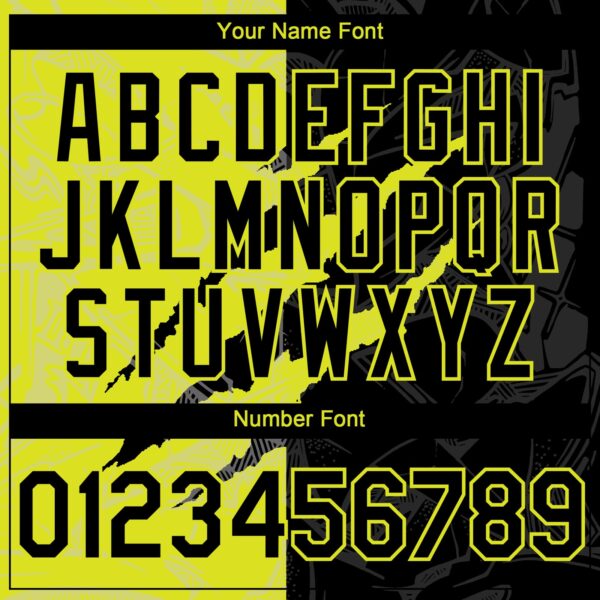 Custom Graffiti Pattern Black-Neon Yellow 3D Scratch Authentic Baseball Jersey