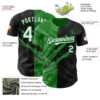 Custom Graffiti Pattern White Black-Grass Green 3D Scratch Authentic Baseball Jersey
