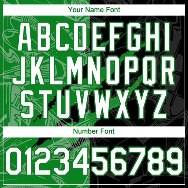 Custom Graffiti Pattern White Black-Grass Green 3D Scratch Authentic Baseball Jersey