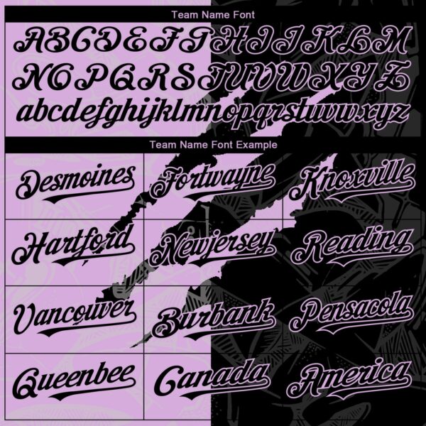 Custom Graffiti Pattern Black-Light Purple 3D Scratch Authentic Baseball Jersey