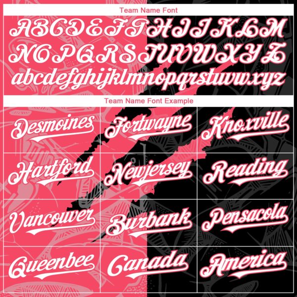 Custom Graffiti Pattern White Black-Neon Pink 3D Scratch Authentic Baseball Jersey