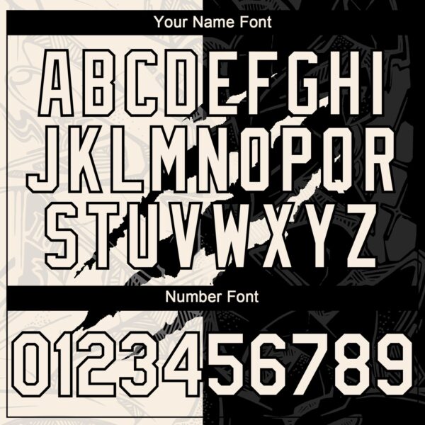 Custom Graffiti Pattern Cream-Black 3D Scratch Authentic Baseball Jersey