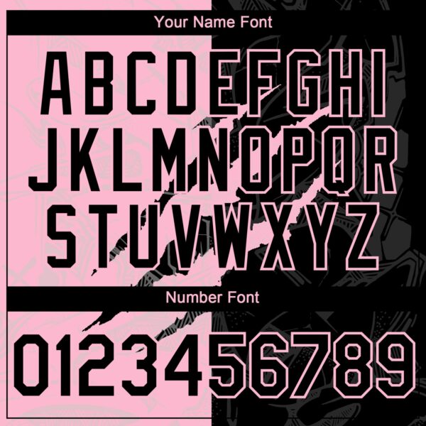 Custom Graffiti Pattern Black-Light Pink 3D Scratch Authentic Baseball Jersey