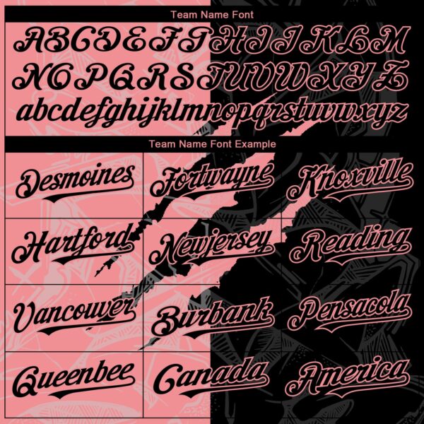 Custom Graffiti Pattern Black-Medium Pink 3D Scratch Authentic Baseball Jersey