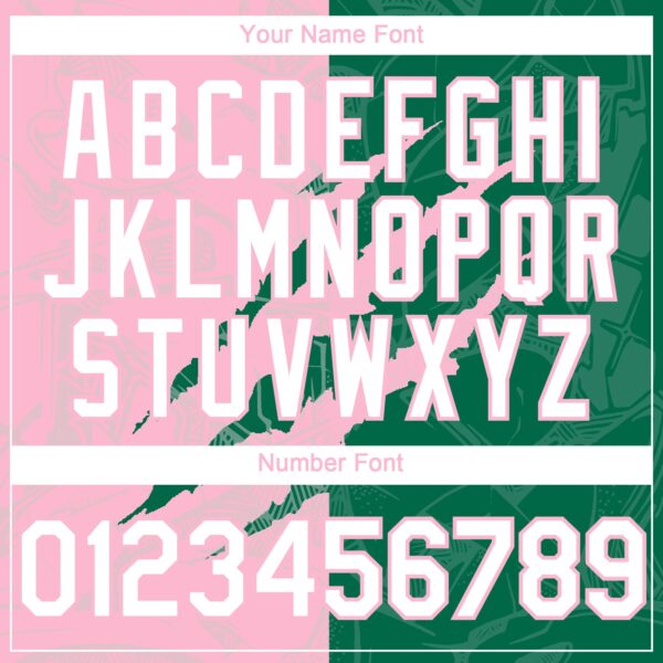 Custom Graffiti Pattern White Kelly Green-Light Pink 3D Scratch Authentic Baseball Jersey