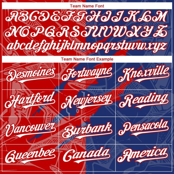 Custom Graffiti Pattern White Royal-Red 3D Scratch Authentic Baseball Jersey