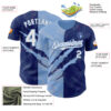 Custom Graffiti Pattern White Royal-Light Blue 3D Scratch Authentic Baseball Jersey