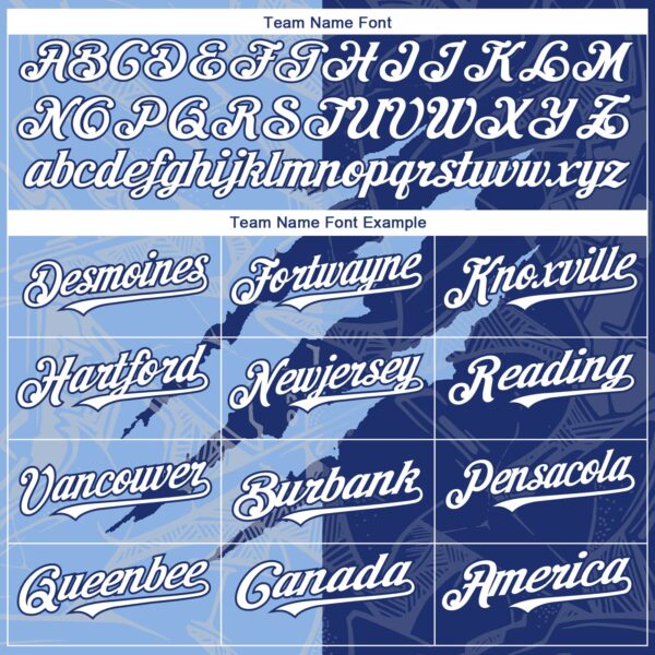 Custom Graffiti Pattern White Royal-Light Blue 3D Scratch Authentic Baseball Jersey