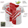 Custom Graffiti Pattern Red-White 3D Scratch Authentic Baseball Jersey