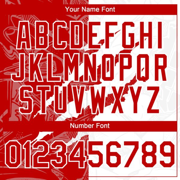 Custom Graffiti Pattern Red-White 3D Scratch Authentic Baseball Jersey