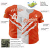 Custom Graffiti Pattern White-Orange 3D Scratch Authentic Baseball Jersey