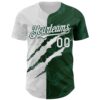 Custom Graffiti Pattern White-Green 3D Scratch Authentic Baseball Jersey