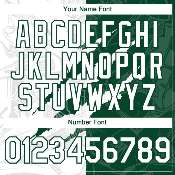 Custom Graffiti Pattern White-Green 3D Scratch Authentic Baseball Jersey