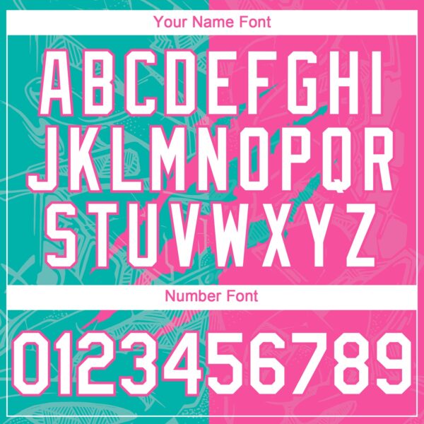 Custom Graffiti Pattern White Pink-Aqua 3D Scratch Authentic Baseball Jersey