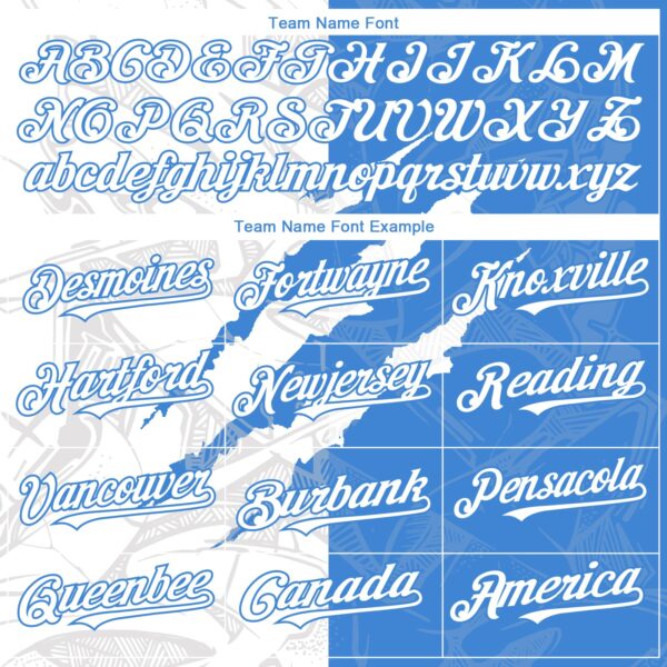 Custom Graffiti Pattern White-Electric Blue 3D Scratch Authentic Baseball Jersey