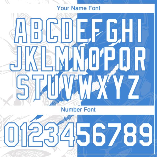 Custom Graffiti Pattern White-Electric Blue 3D Scratch Authentic Baseball Jersey