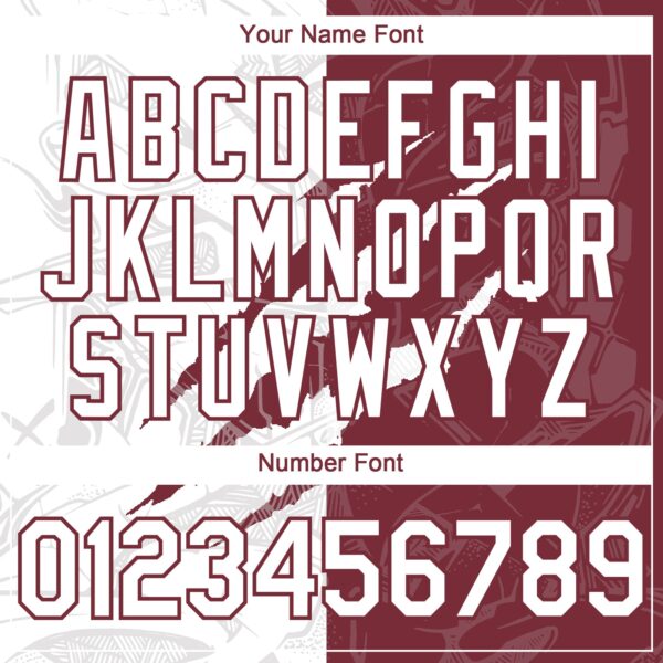 Custom Graffiti Pattern White-Burgundy 3D Scratch Authentic Baseball Jersey