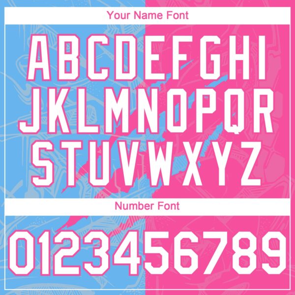 Custom Graffiti Pattern White Pink-Sky Blue 3D Scratch Authentic Baseball Jersey