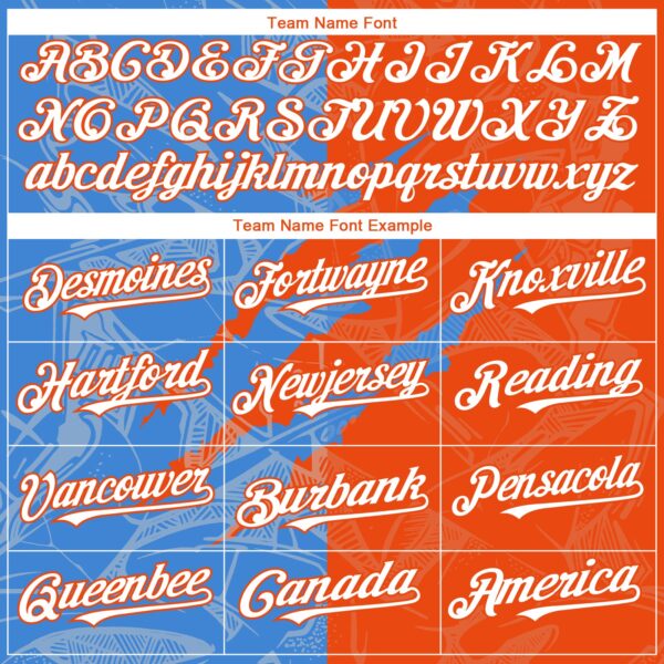 Custom Graffiti Pattern White Orange-Electric Blue 3D Scratch Authentic Baseball Jersey