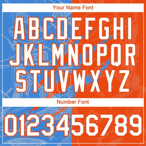 Custom Graffiti Pattern White Orange-Electric Blue 3D Scratch Authentic Baseball Jersey