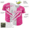 Custom Graffiti Pattern White-Pink 3D Scratch Authentic Baseball Jersey