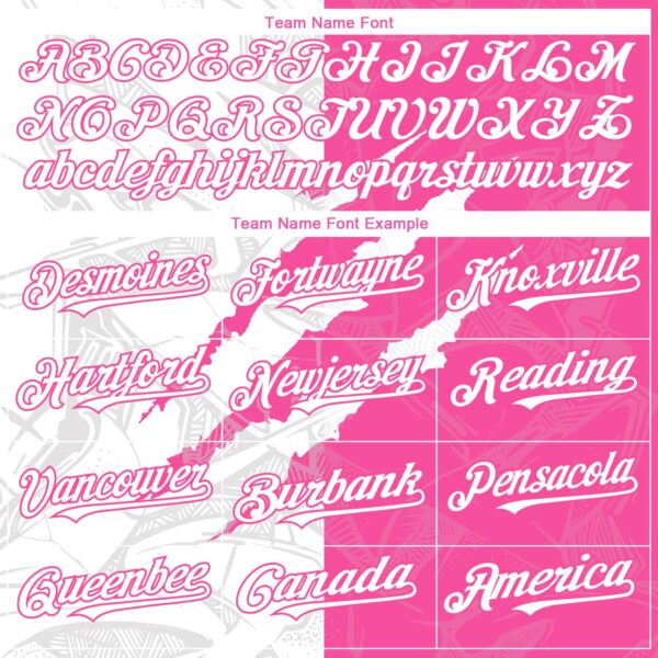 Custom Graffiti Pattern White-Pink 3D Scratch Authentic Baseball Jersey