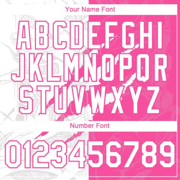 Custom Graffiti Pattern White-Pink 3D Scratch Authentic Baseball Jersey