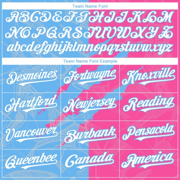 Custom Graffiti Pattern White Pink-Sky Blue 3D Scratch Authentic Baseball Jersey