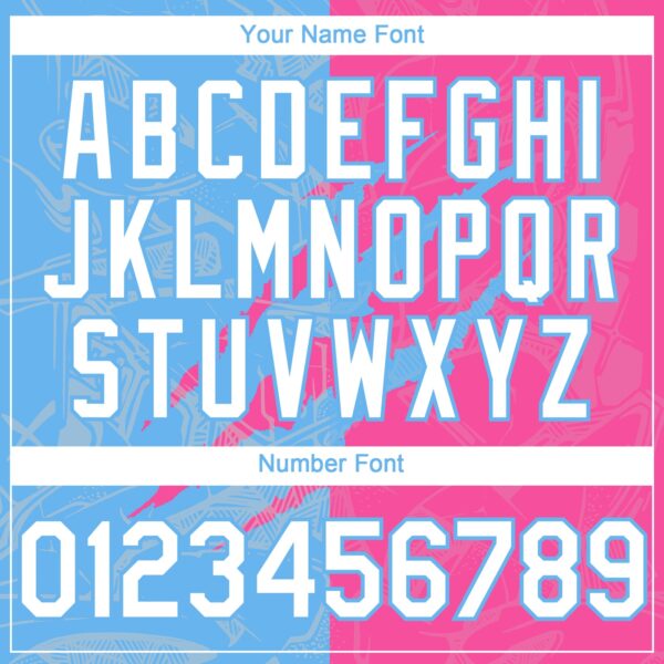 Custom Graffiti Pattern White Pink-Sky Blue 3D Scratch Authentic Baseball Jersey