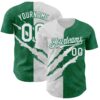 Custom Graffiti Pattern White-Kelly Green 3D Scratch Authentic Baseball Jersey