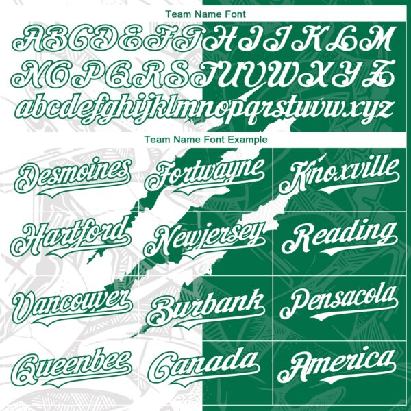 Custom Graffiti Pattern White-Kelly Green 3D Scratch Authentic Baseball Jersey