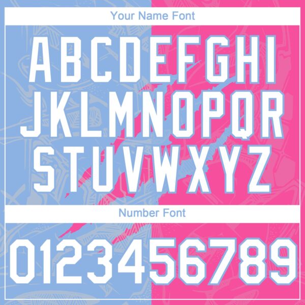 Custom Graffiti Pattern White Pink-Light Blue 3D Scratch Authentic Baseball Jersey