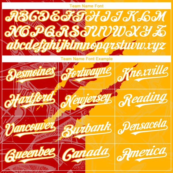 Custom Graffiti Pattern White Gold-Red 3D Scratch Authentic Baseball Jersey