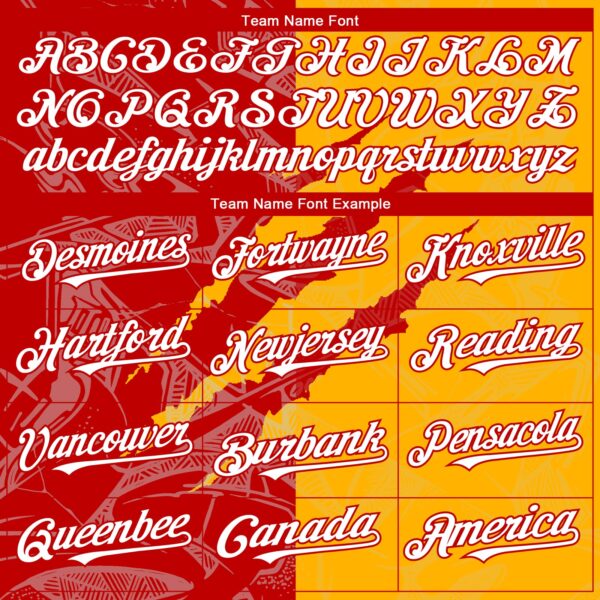 Custom Graffiti Pattern White Gold-Red 3D Scratch Authentic Baseball Jersey