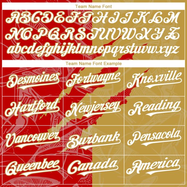 Custom Graffiti Pattern White Old Gold-Red 3D Scratch Authentic Baseball Jersey